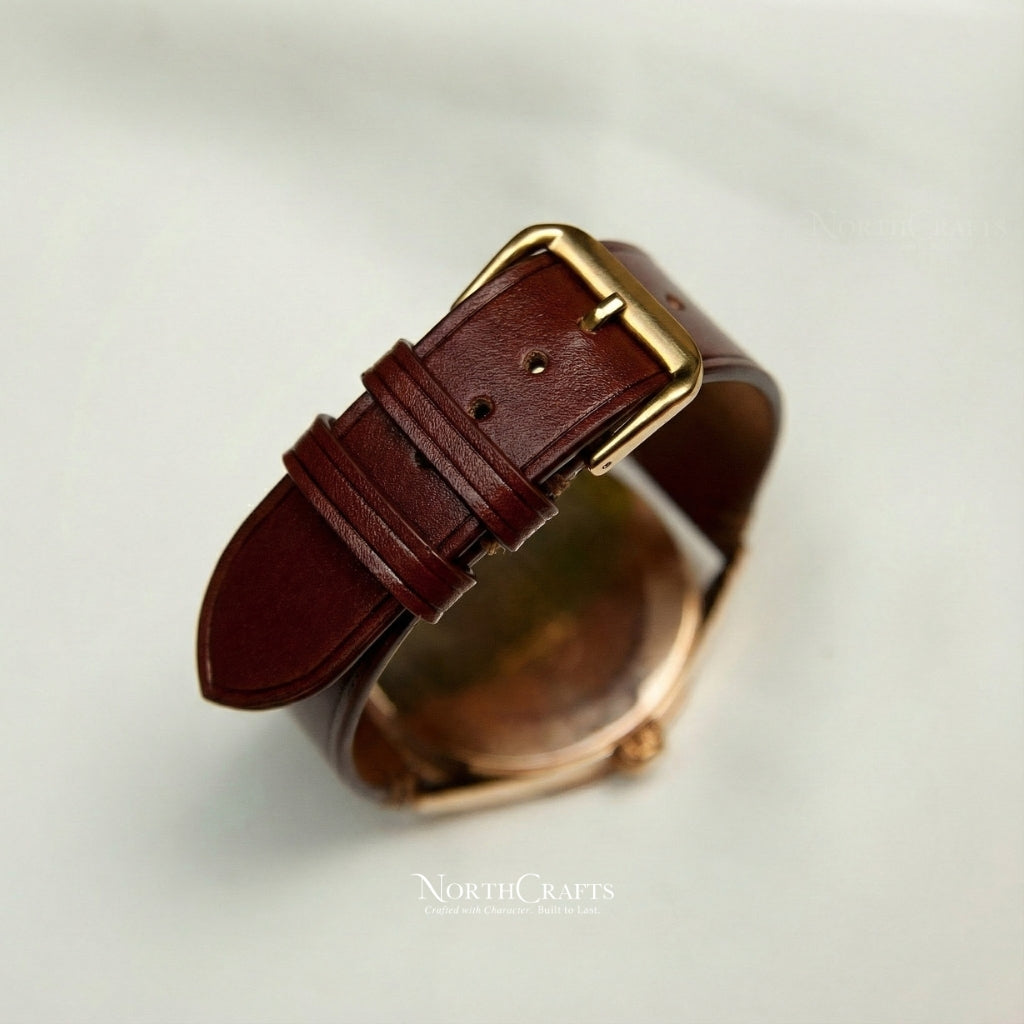 Brown Genuine Leather Watch Strap – Personalized Handmade – NorthCrafts | NorthCrafts