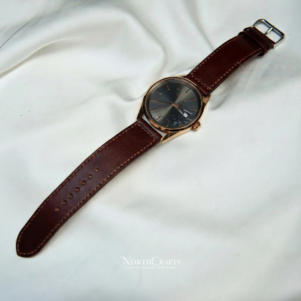 Brown Leather Watch Strap for Men (18mm–24mm) – Personalized Handmade – NorthCrafts | NorthCrafts