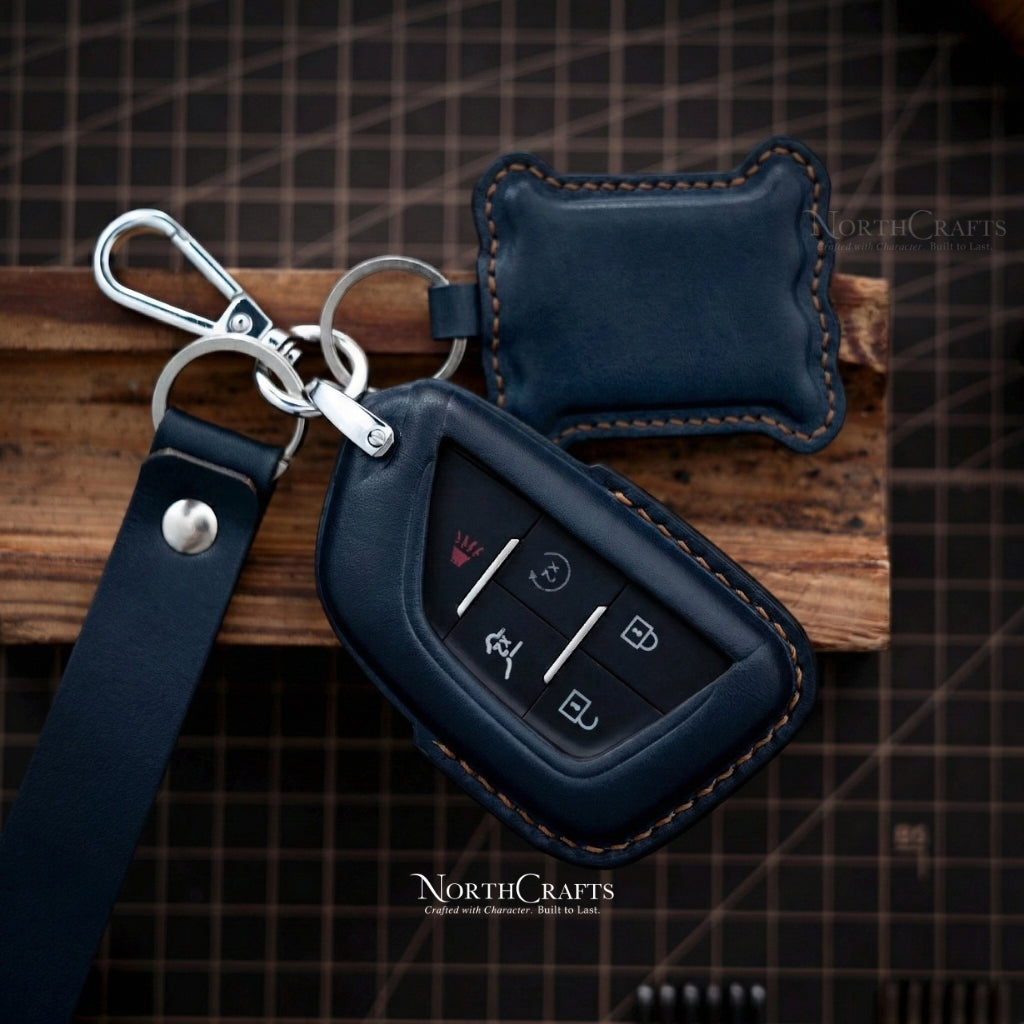 Leather Key Fob Cover for Escalade, CT4, CT5, CT6, CTS, XTS, XT4, XT5, XT6 & ATS – Personalized Handmade – NorthCrafts | NorthCrafts