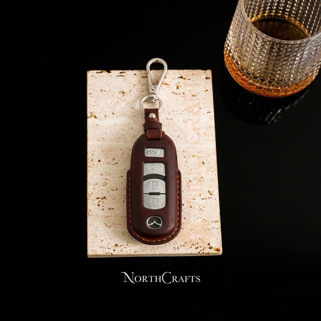 Leather Key Fob Cover for Mazda 3, Mazda 6, CX-5 & CX-8 – Personalized Handmade – NorthCrafts | NorthCrafts