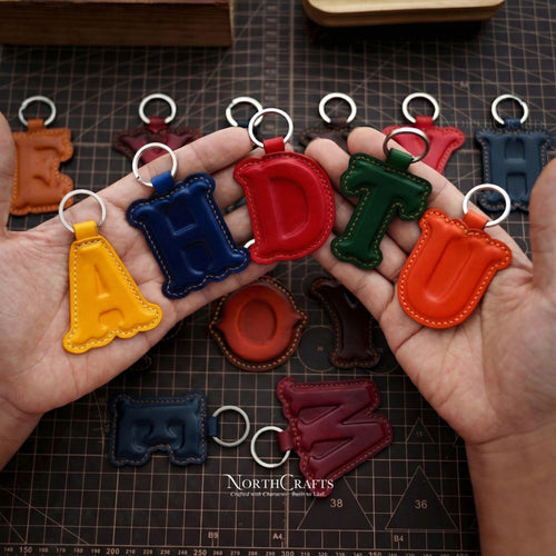 Leather Charm Keychain Personalized Custom Gift | NorthCrafts
