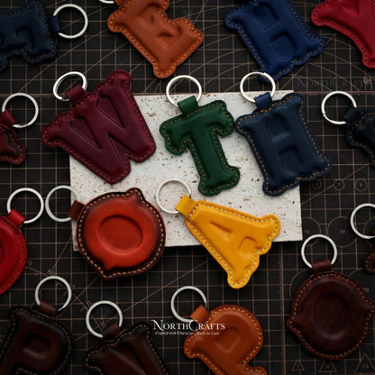 Leather Charm Keychain Personalized Custom Gift | NorthCrafts