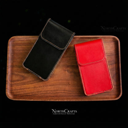 Leather Phone Pouch with Magnetic Closure & Belt Loop for iPhone 17 Series & iPhone 16 Series – Personalized Handmade – NorthCrafts | NorthCrafts