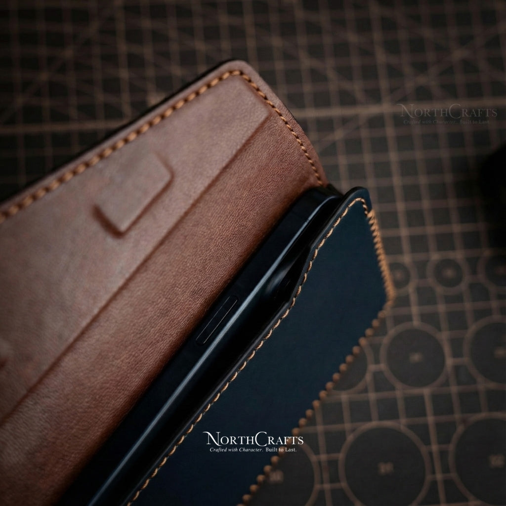 Leather Dual Phone Holster with Belt Loop for Samsung Galaxy Z, S, A & M Series – Personalized Handmade – NorthCrafts | NorthCrafts