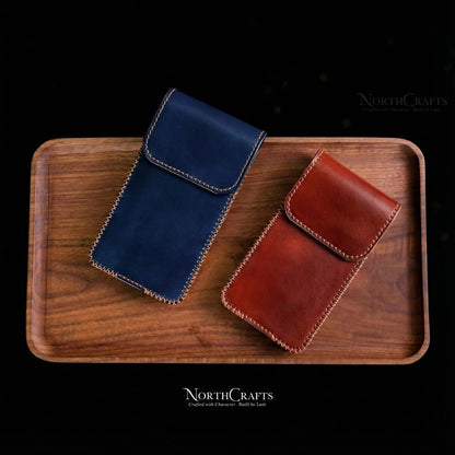 Leather Phone Pouch with Magnetic Closure & Belt Loop for iPhone 17 Series & iPhone 16 Series – Personalized Handmade – NorthCrafts | NorthCrafts
