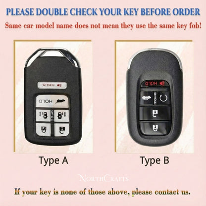 Leather Key Fob Cover for Honda Civic with Strap Premium Edition | NorthCrafts