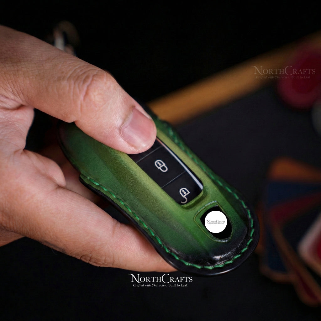 Leather Key Case for 2020 Cayenne, 911, Cayenne Coupe & Panamera – Personalized Handmade – NorthCrafts | NorthCrafts