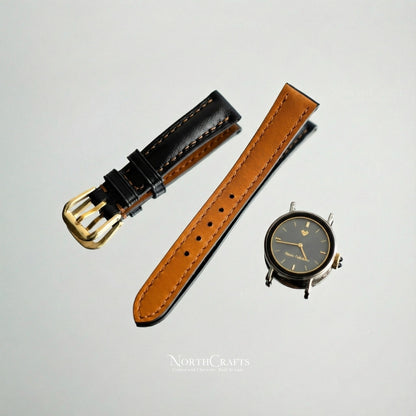 Black Leather Watch Strap for Women – Personalized Handmade – NorthCrafts | NorthCrafts