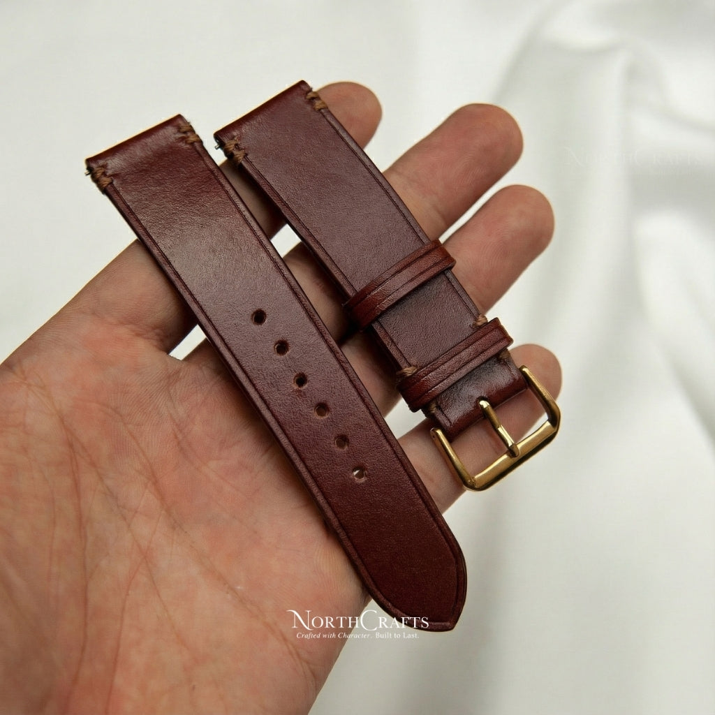 Brown Genuine Leather Watch Strap – Personalized Handmade – NorthCrafts | NorthCrafts