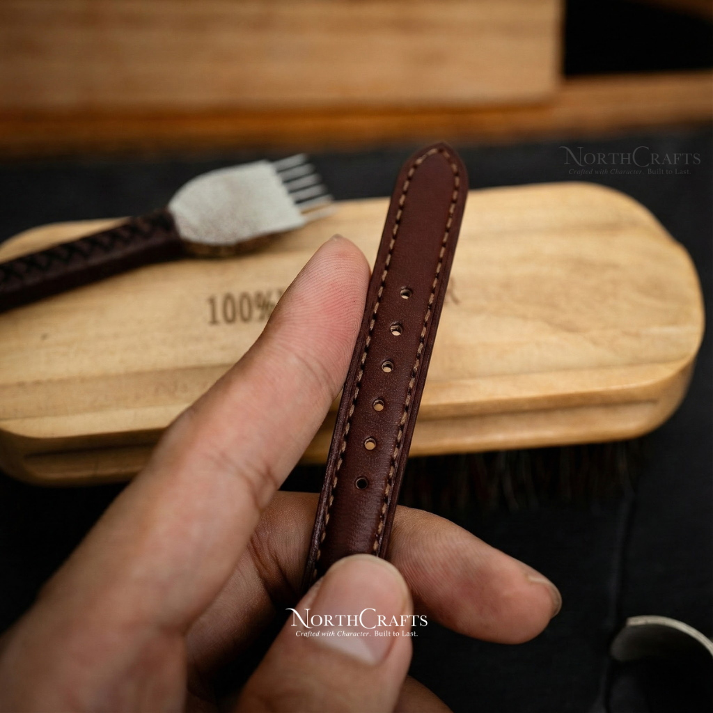 Brown Leather Watch Band for Women (8mm–14mm) – Personalized Handmade – NorthCrafts | NorthCrafts
