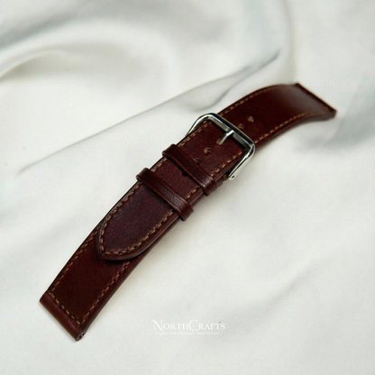 Brown Leather Watch Strap for Men (18mm–24mm) – Personalized Handmade – NorthCrafts | NorthCrafts
