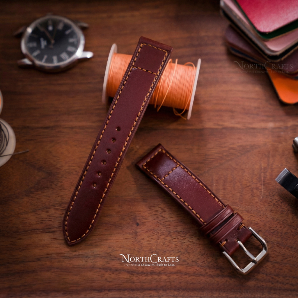 Brown Leather Watch Strap for Men (18mm–24mm) – Personalized Handmade – NorthCrafts | NorthCrafts