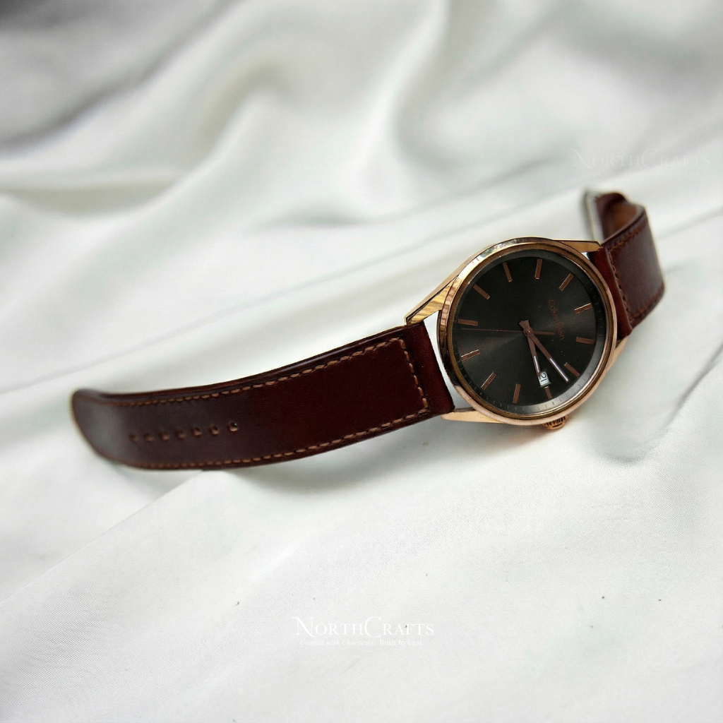 Brown Leather Watch Strap for Men (18mm–24mm) – Personalized Handmade – NorthCrafts | NorthCrafts