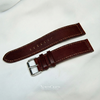Brown Leather Watch Strap for Men (18mm–24mm) – Personalized Handmade – NorthCrafts | NorthCrafts