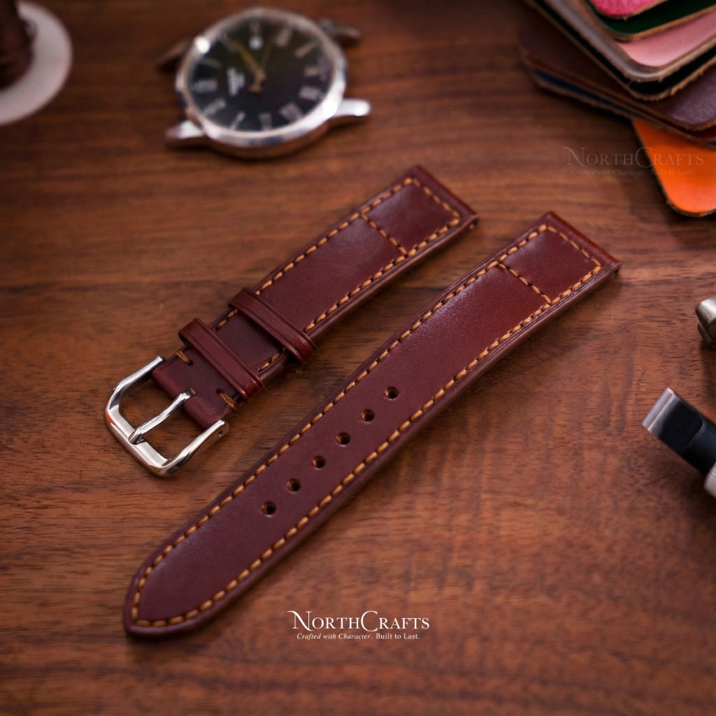 Brown Leather Watch Strap for Men (18mm–24mm) – Personalized Handmade – NorthCrafts | NorthCrafts