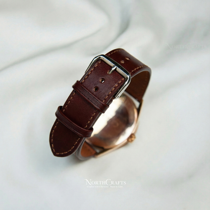 Brown Leather Watch Strap for Men (18mm–24mm) – Personalized Handmade – NorthCrafts | NorthCrafts
