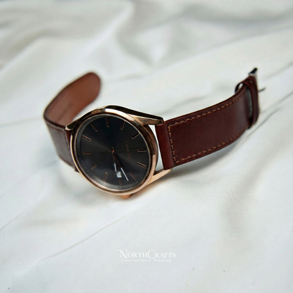 Brown Leather Watch Strap for Men (18mm–24mm) – Personalized Handmade – NorthCrafts | NorthCrafts