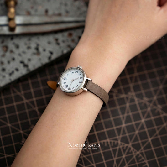 Brown Leather Watch Strap for Women (8mm–14mm) – Personalized Handmade – NorthCrafts | NorthCrafts