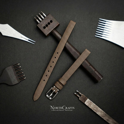 Brown Leather Watch Strap for Women (8mm–14mm) – Personalized Handmade – NorthCrafts | NorthCrafts