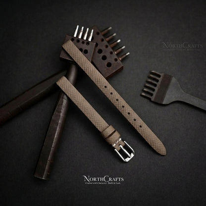 Brown Leather Watch Strap for Women (8mm–14mm) – Personalized Handmade – NorthCrafts | NorthCrafts