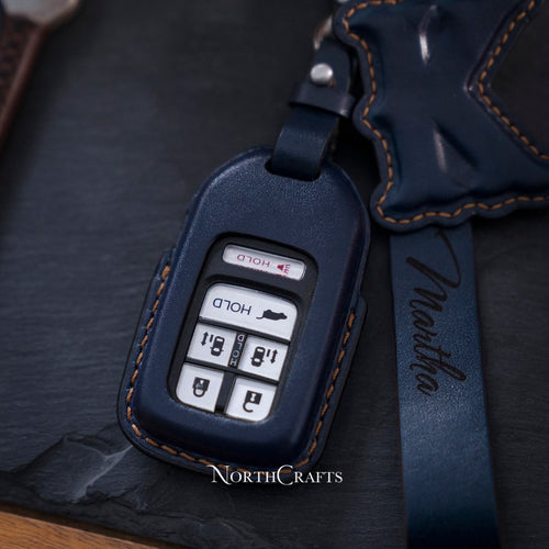 Handcrafted Leather Key Fob Cover for Civic, Accord, CR-V, Pilot & Odyssey with Strap & Initial Charm – NorthCrafts