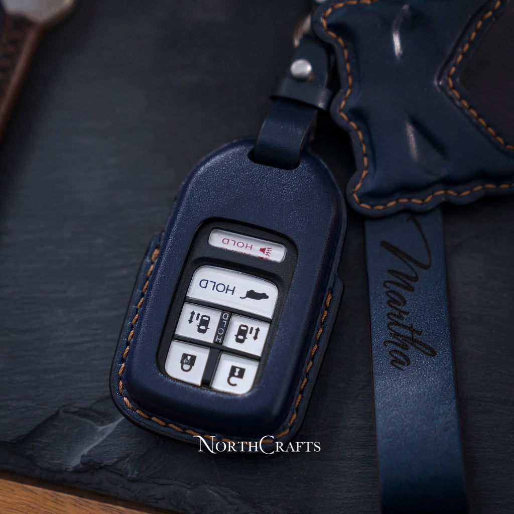Handcrafted Leather Key Fob Cover for Civic, Accord, CR-V, Pilot & Odyssey with Strap & Initial Charm – NorthCrafts
