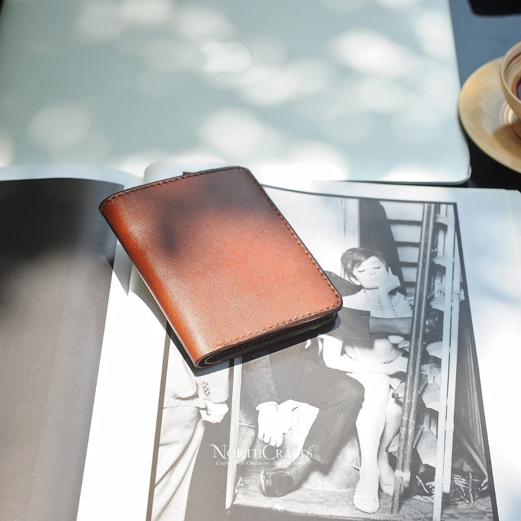 Dark Brown Leather Bifold Wallet for Men – Personalized Handmade – NorthCrafts