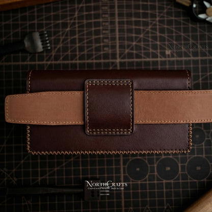 EDC Brown Full-Grain Leather Phone Holster with Belt Loop for Men (iPhone 17, 16 & 15 Series) – Personalized Handmade – NorthCrafts | NorthCrafts