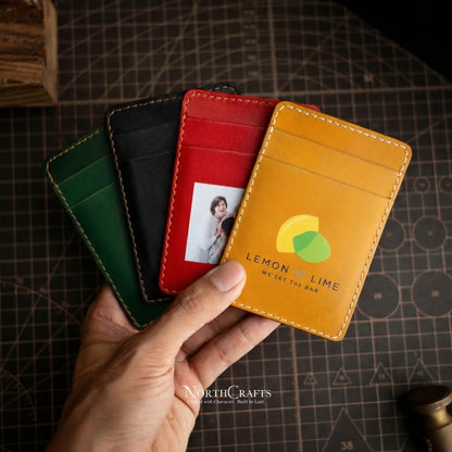 EDC Minimal Leather Card Wallet for Men – Personalized Handmade – NorthCrafts | NorthCrafts