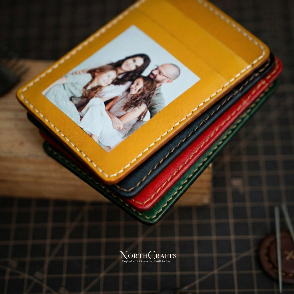 EDC Minimal Leather Card Wallet for Men – Personalized Handmade – NorthCrafts | NorthCrafts