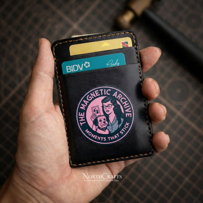 EDC Minimal Leather Card Wallet for Men – Personalized Handmade – NorthCrafts | NorthCrafts