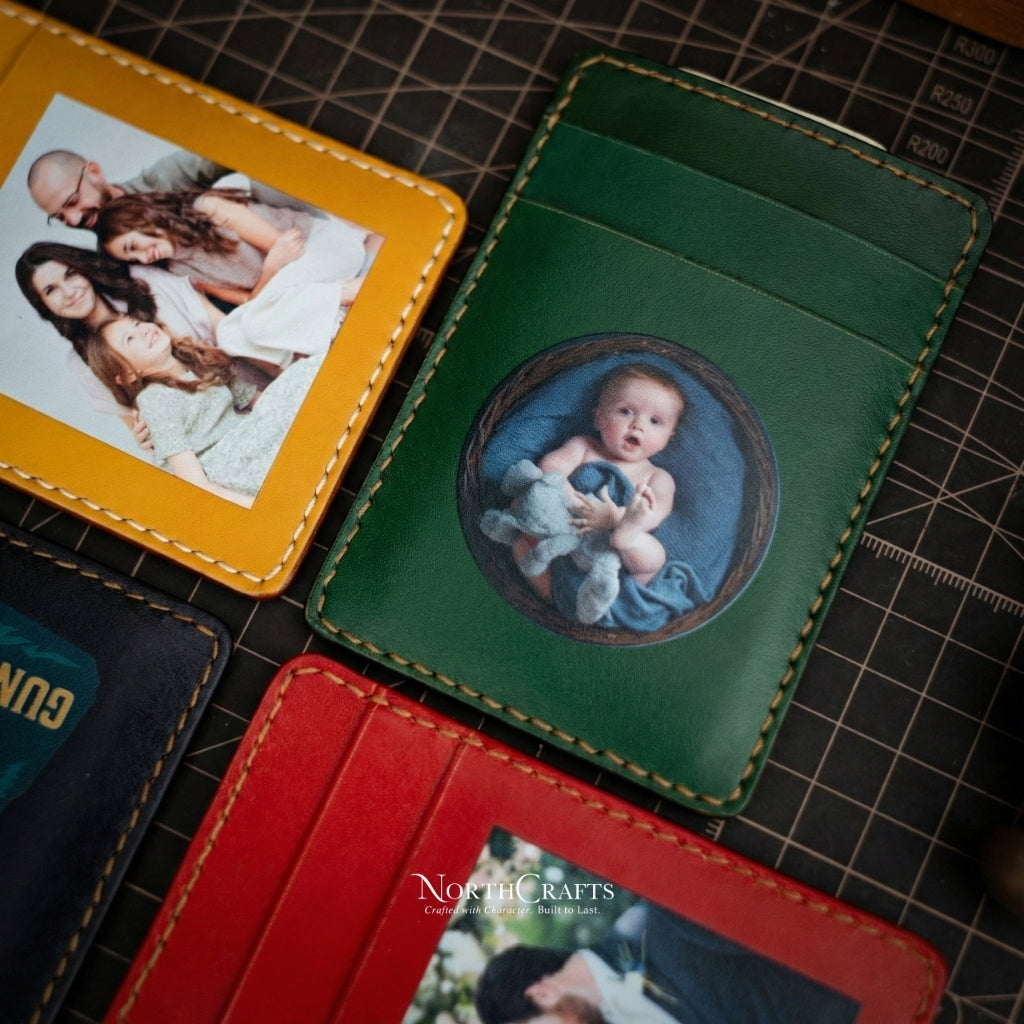 EDC Minimal Leather Card Wallet for Men – Personalized Handmade – NorthCrafts | NorthCrafts