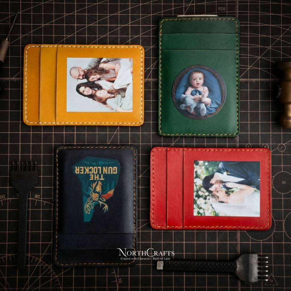 EDC Minimal Leather Card Wallet for Men – Personalized Handmade – NorthCrafts | NorthCrafts