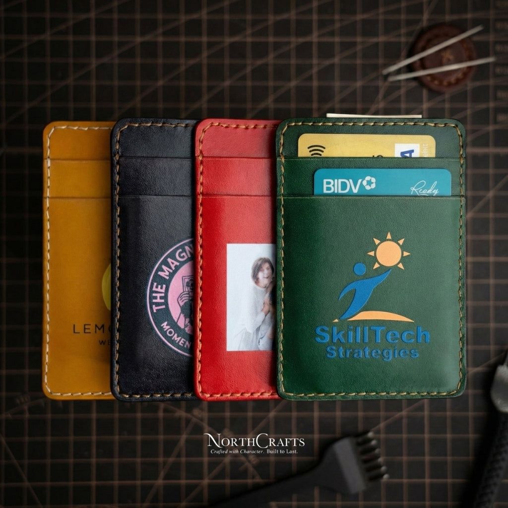 Full-Grain Leather Card Holder Wallet for Men and Women – Personalized Handmade – NorthCrafts | NorthCrafts