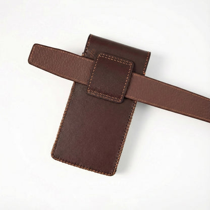 Full-Grain Leather Phone Holster with Belt Loop for iPhone 17, 16, 15 & 14 Series – Personalized Handmade – NorthCrafts | NorthCrafts