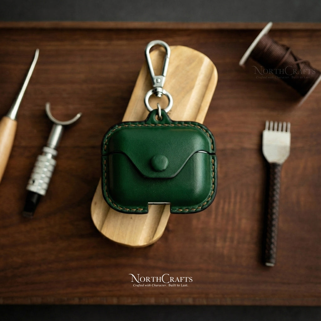 Leather AirPods 4 Cover Case – Personalized Handmade – NorthCrafts | NorthCrafts