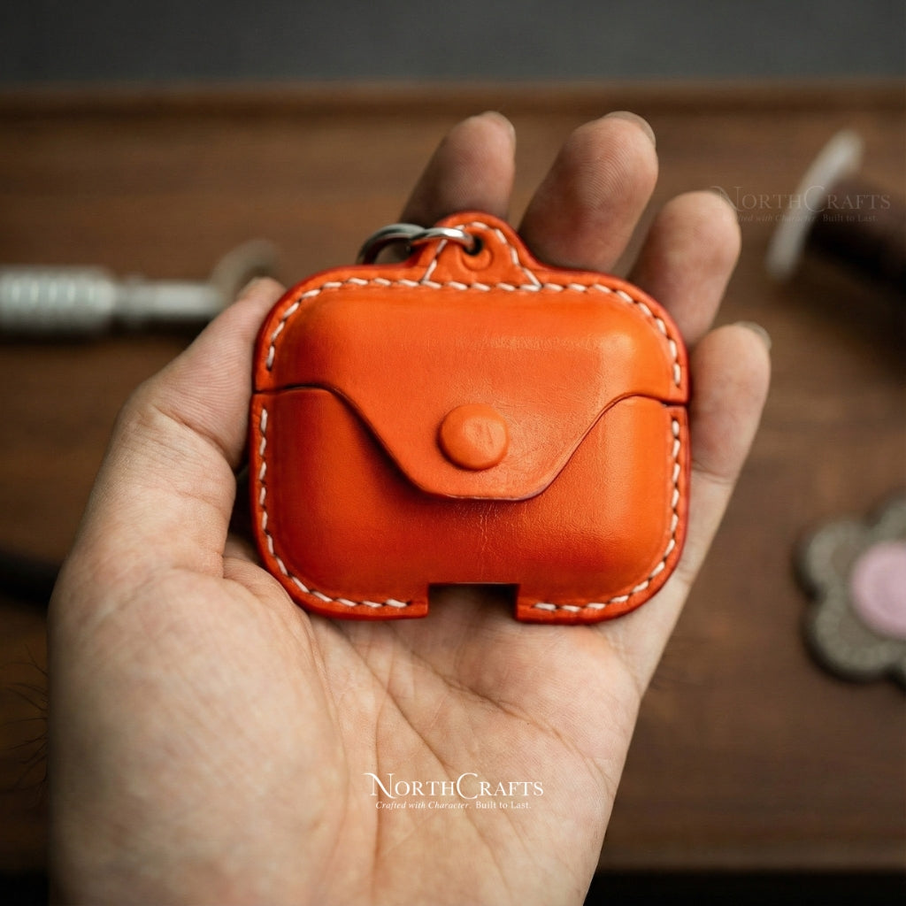 Leather AirPods 4 Cover Case – Personalized Handmade – NorthCrafts | NorthCrafts