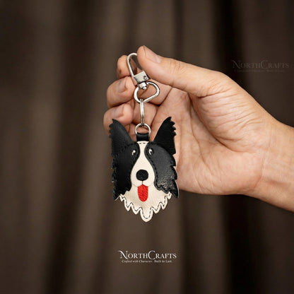 Leather Border Collie Bag Charm – Personalized Handmade – NorthCrafts | NorthCrafts