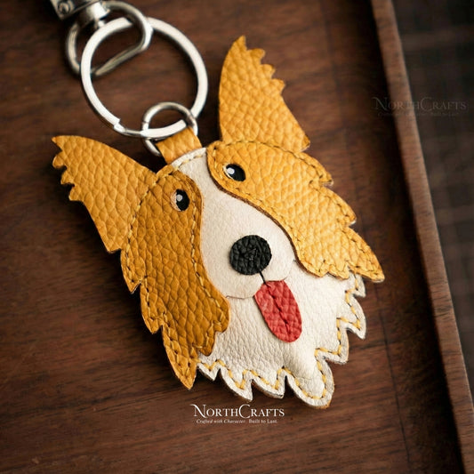 Leather Border Collie Bag Charm – Personalized Handmade – NorthCrafts | NorthCrafts