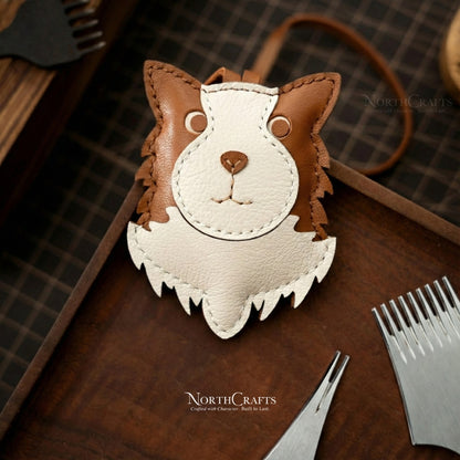 Leather Border Collie Bag Charm for Women – Personalized Handmade – NorthCrafts | NorthCrafts