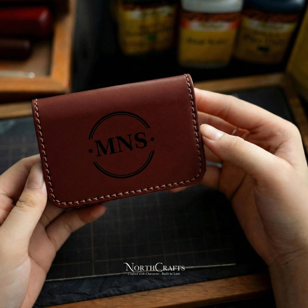 Leather Business Card Holder Case for Women – Personalized Handmade – NorthCrafts | NorthCrafts
