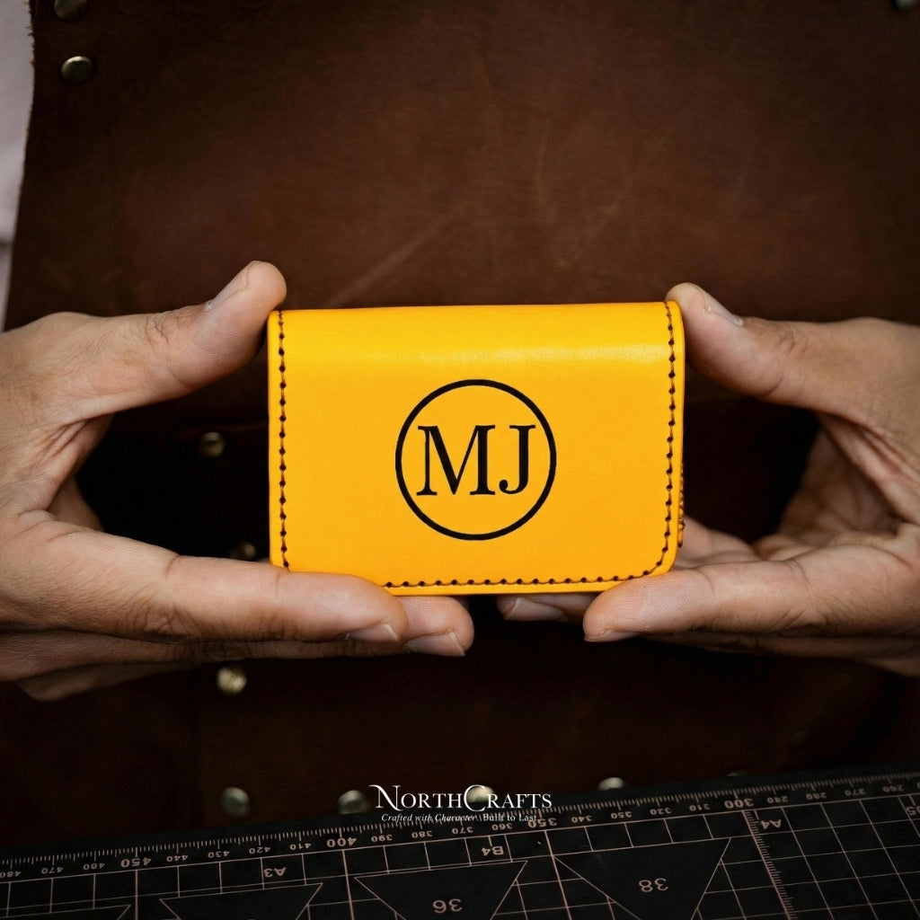 Leather Business Card Holder Case for Women – Personalized Handmade – NorthCrafts | NorthCrafts