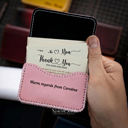 Leather Business Card Holder Case for Women – Personalized Handmade – NorthCrafts | NorthCrafts