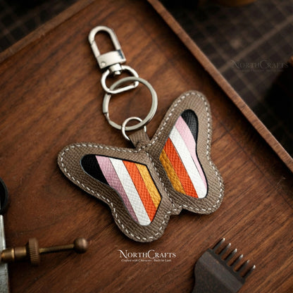 Leather Butterfly Bag Charm – Personalized Handmade – NorthCrafts | NorthCrafts