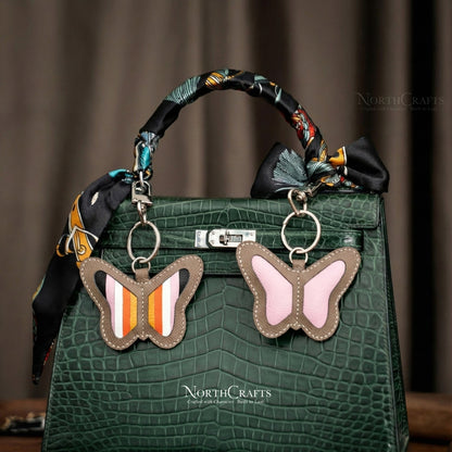 Leather Butterfly Bag Charm – Personalized Handmade – NorthCrafts | NorthCrafts