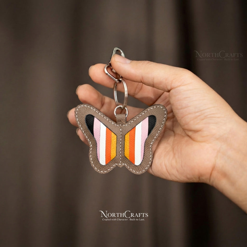 Leather Butterfly Bag Charm – Personalized Handmade – NorthCrafts | NorthCrafts