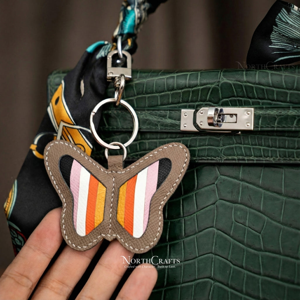 Leather Butterfly Bag Charm – Personalized Handmade – NorthCrafts | NorthCrafts