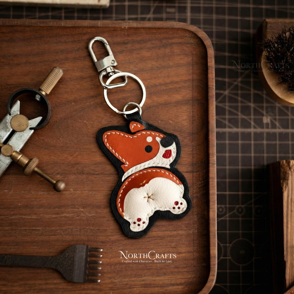 Leather Corgi Bag Charm – Personalized Handmade – NorthCrafts | NorthCrafts