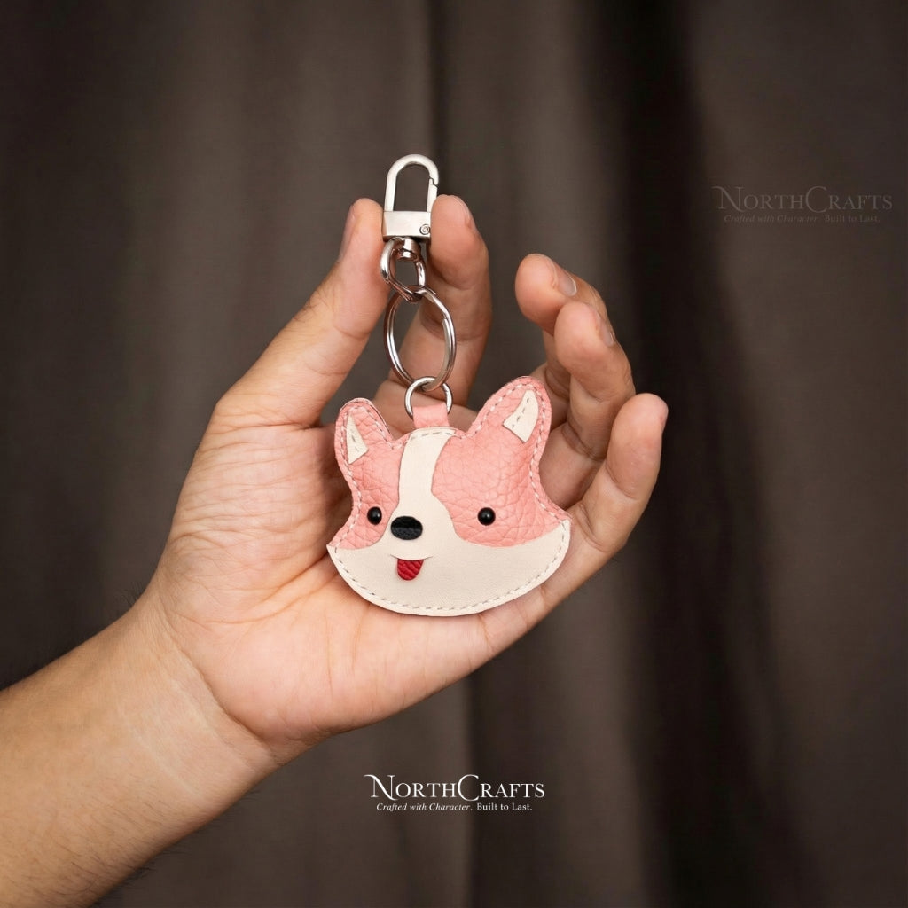 Leather Corgi Bag Charm – Personalized Handmade – NorthCrafts | NorthCrafts