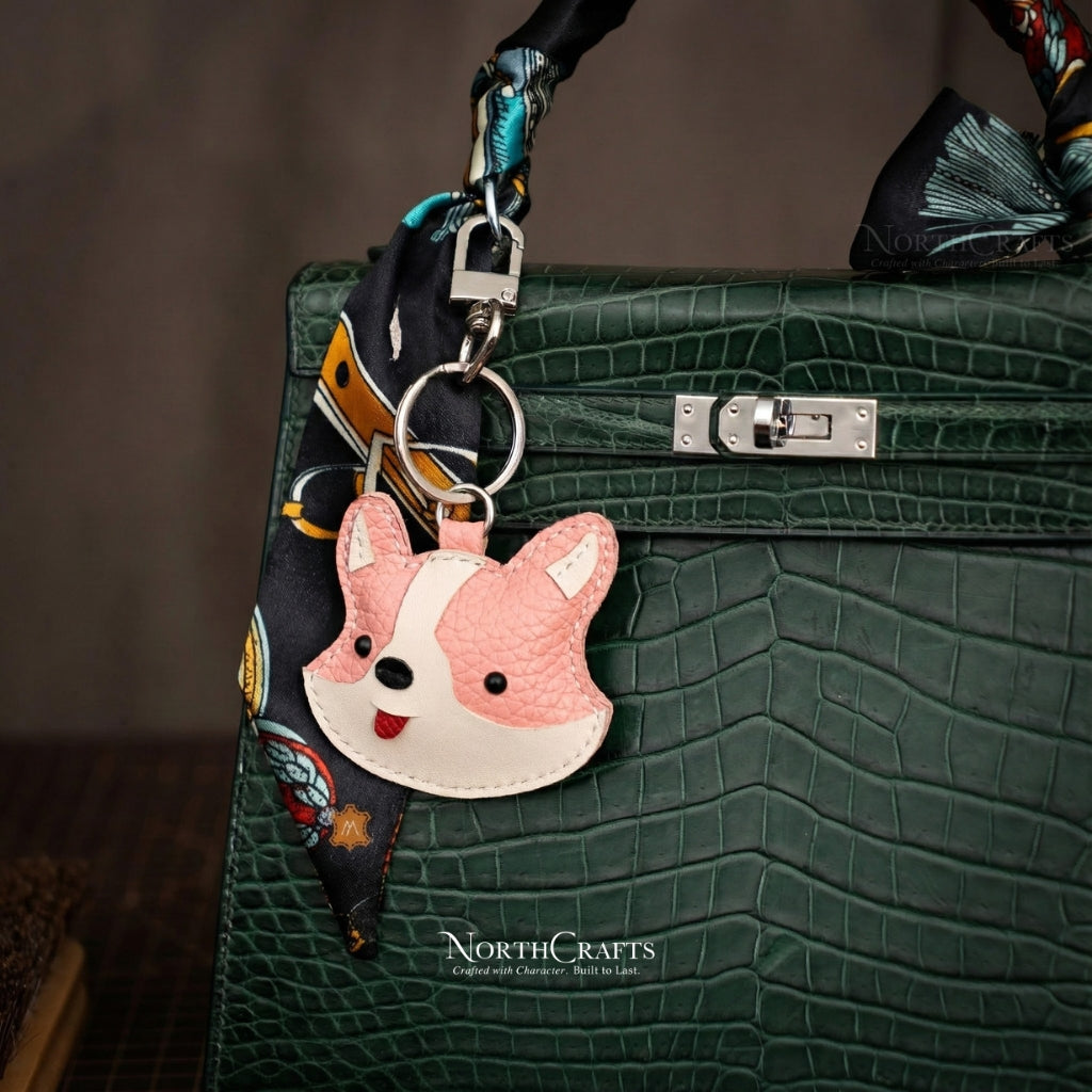 Leather Corgi Bag Charm – Personalized Handmade – NorthCrafts | NorthCrafts